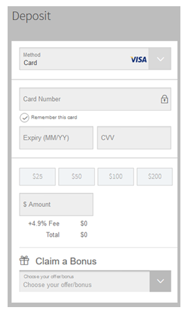 Bovada Deposit Method